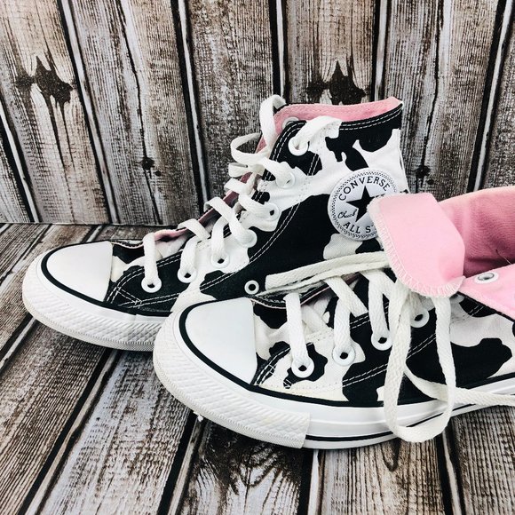cow print shoes converse
